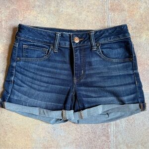 American Eagle Outfitters Blue Jean Shorts Distressed Cut-Offs